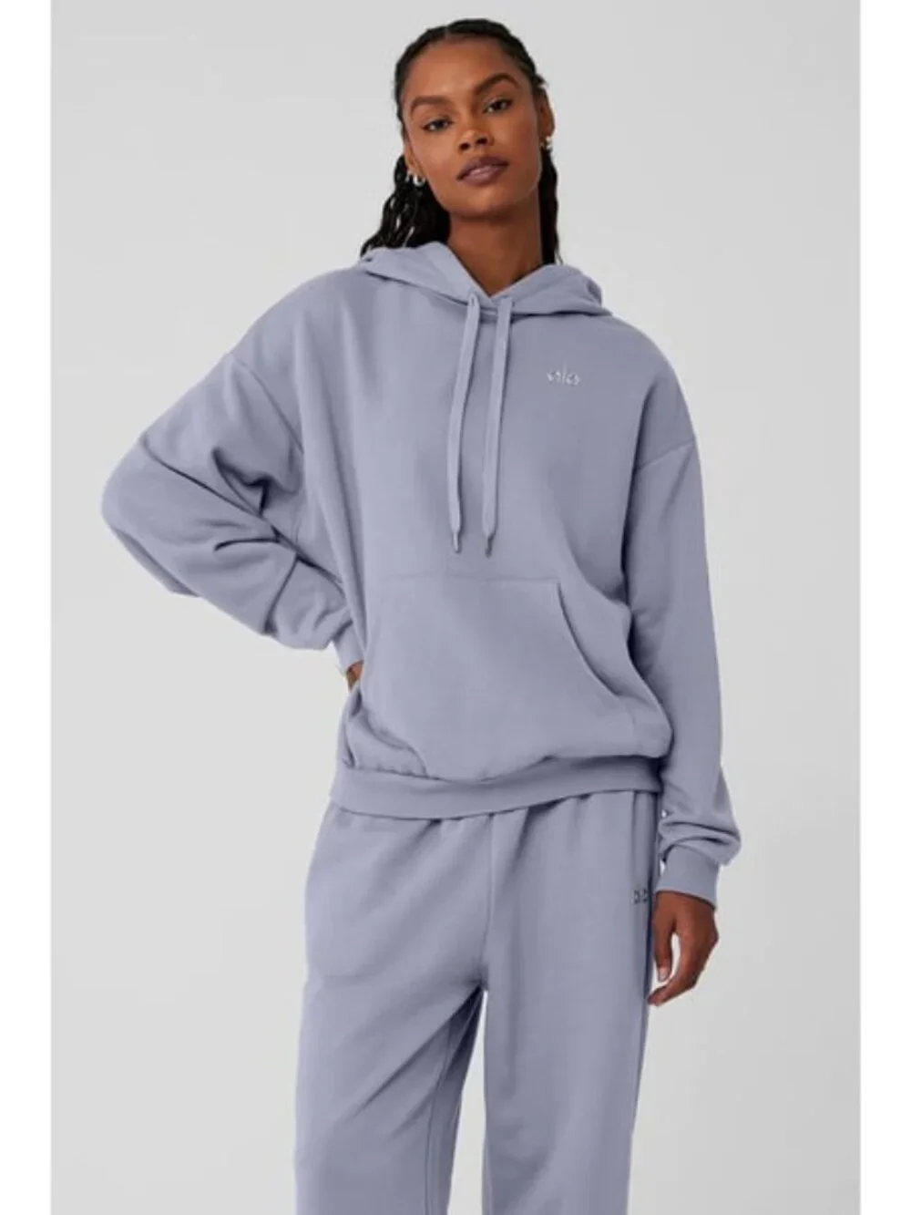 NWOT! Alo Yoga Accolade Hoodie in Fog Muted Light Blue Grey VN 5025 XXS